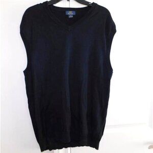 Mens Brooks Brothers 346 Sweater Vest Size XL Black V Neck Supima Cotton